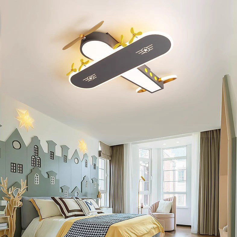 Children's room chandelier airplane shape with fan