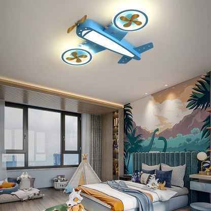 Children's room chandelier airplane shape with fan