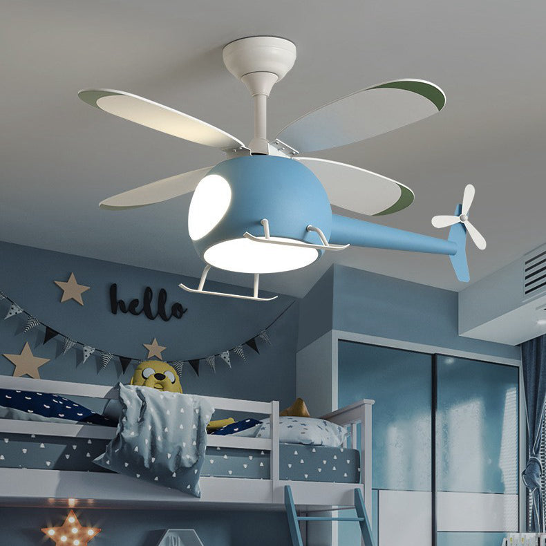 Children's room chandelier airplane shape with fan