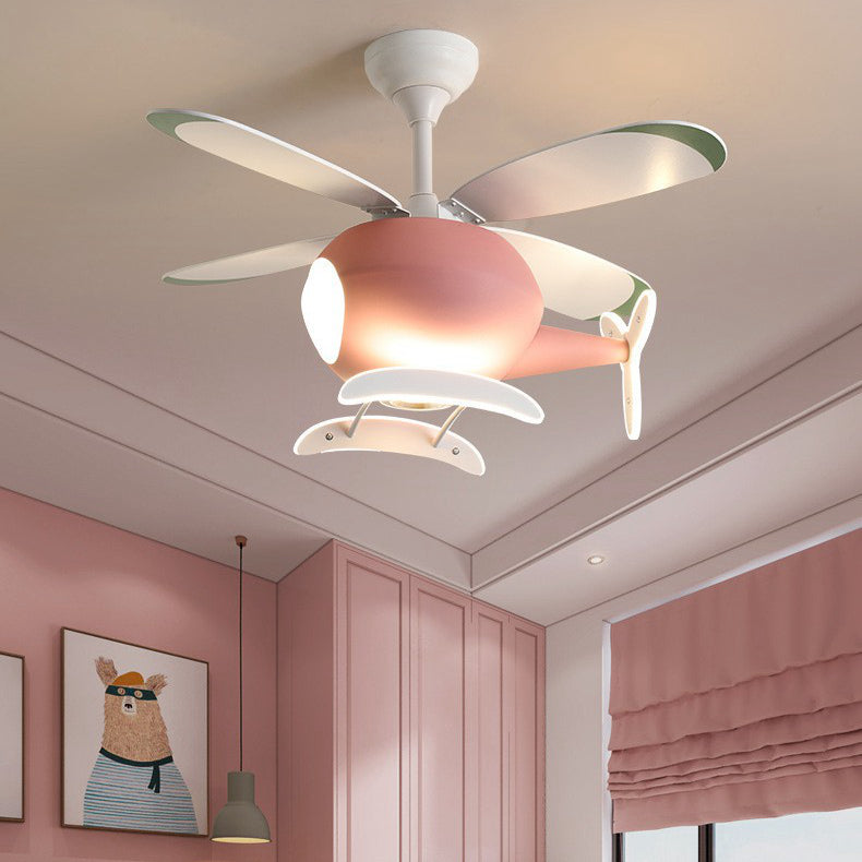 Children's room chandelier airplane shape with fan