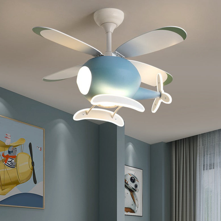 Children's room chandelier airplane shape with fan